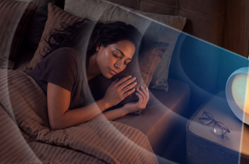 soundcore SleepLab sunrise alarm clock supports sleep beside the bed at night